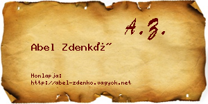 Abel Zdenkó névjegykártya